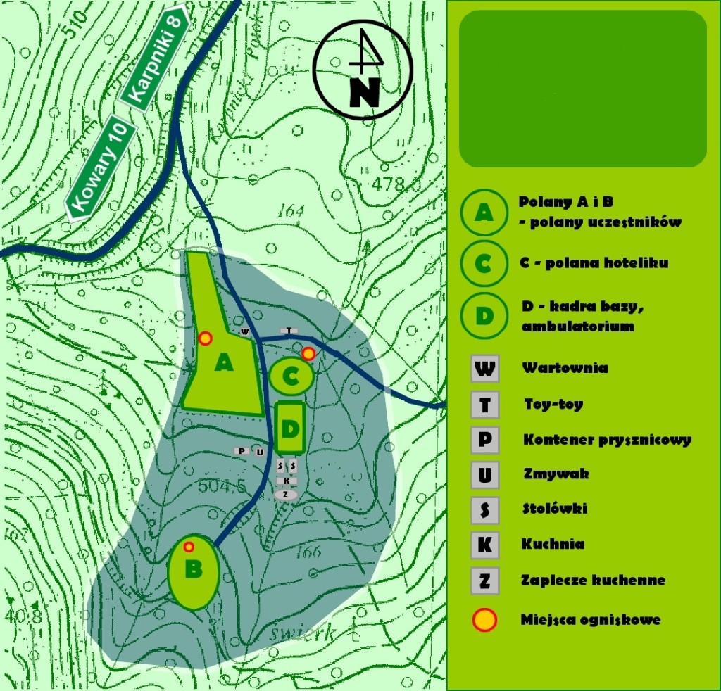 Baza harcerska w Strużnicy - plan terenu